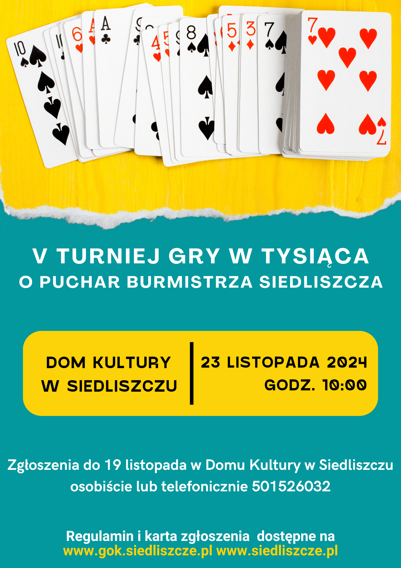 V Turniej Gry w Tysiąca o Puchar Burmistrza Siedliszcza